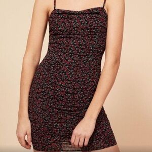 Reformation rose print mini dress
